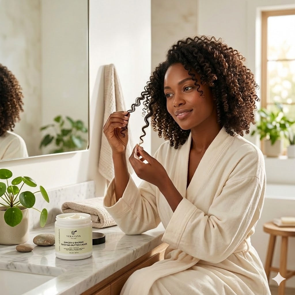 Low Porosity Ginger & Baobab Twisting Butter Cream – Curl Definition & Moisture
