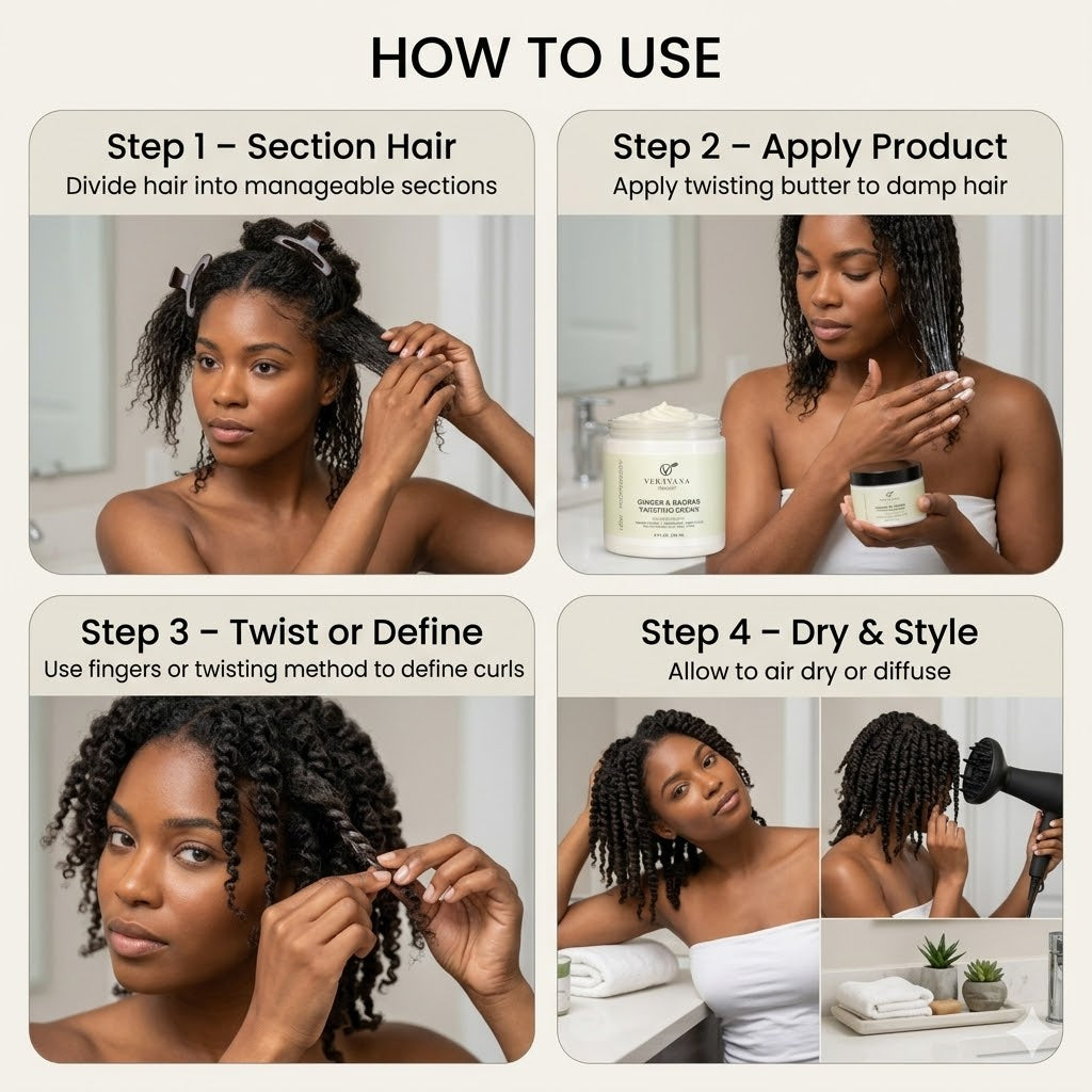 Low Porosity Ginger & Baobab Twisting Butter Cream – Curl Definition & Moisture